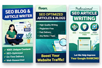 write SEO optimize articles and engaging you tube script