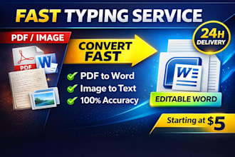do fast typing, PDF to word and image to text conversion