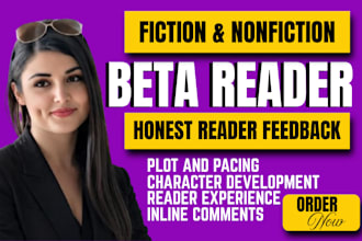 beta read your fiction and nonfiction manuscript with honest reader feedback