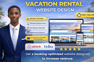 build airbnb website vacation rental website, setup lodgify hostaway guesty vrbo