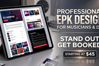 design a professional bilingual epk electronic press kit for your music or brand