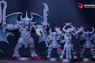 digital sculpt tabletop gaming miniatures for 3d print suit warhammer dnd