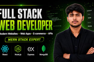 develop full stack mern web app with react and node js
