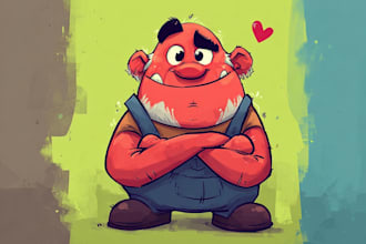draw cartoon profile picture for you with cartoon character