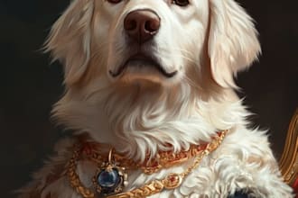 create an epic pet portrait dog portrait cat potrait