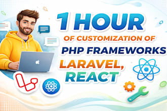 provide 1 hour customization of PHP frameworks laravel, yii2