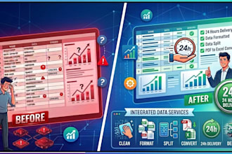 data clean, format, merge, split excel data