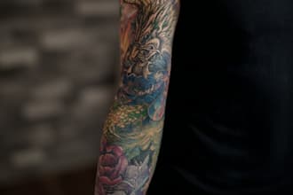 create a tattoo design of tattoo sleeve