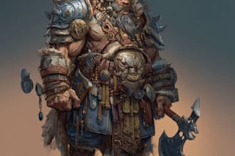 illustrate original fantasy characters with detailed artwork