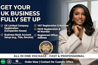 register your UK company UK vat registration with UK business bank account