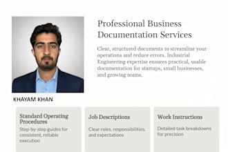 create sops, job description, business process documentation