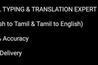 do professional tamil typing, translation and data entry