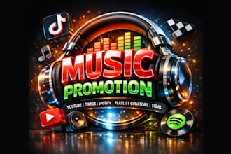 organic youtube tiktok music promotion and spotify playlist curators promotion