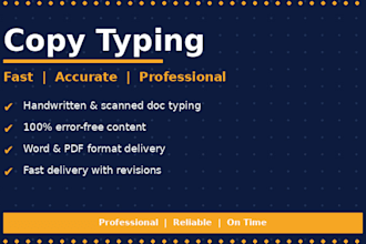 do fast and accurate copy typing job