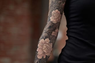 create sleeve tattoo design in geometric style