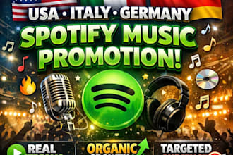 do your USA italy german spotify music promotion