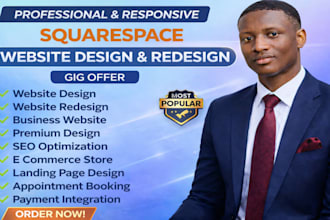 develop squarespace website, design or redesign squarespace website