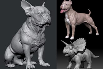 do 3d animal model dog figurine model dinosaur creature dragon model 3d printing