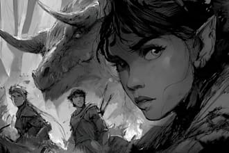 draw a fantasy sketchy illustration
