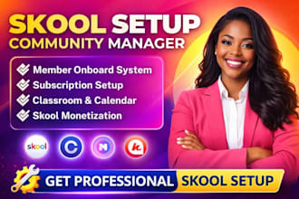 setup skool online community skool course skool community manager setup skool