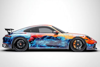 draw car wrap vehicle wrap truck wrap racing car wrap
