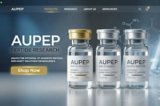 build supplement website, peptide ecommerce website, design peptide website