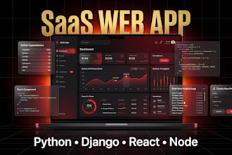 develop full stack web app react node django saas dashboard