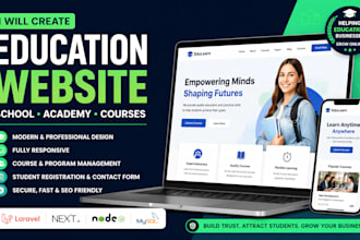build an education website for academy, course or e learning business