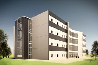 architectural drawing with revit rendering in 72 hours