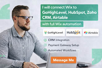 setup wix to gohighlevel hubspot airtable zoho CRM full automation wix workflow