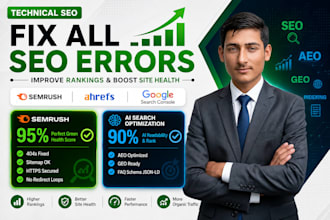 fix technical SEO errors found in semrush and google search console