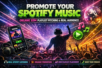 promote your spotify music with organic edm playlist pitching and real audience