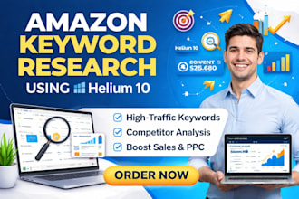 amazon keyword research via helium 10 for listing and PPC