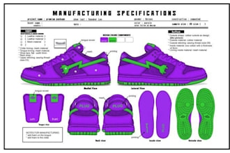 design shoe, boots, sneaker, footwear, sandals with tech pack for manufacturing