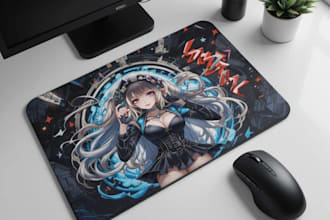make anime or gamer modern designs for mouse pads