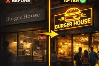 design an eye catching led shop sign that attracts customers and increases sales