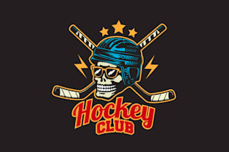 make modern hockey logo for teams, clubs, or brands