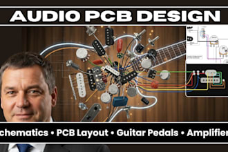 design schematic and pcb for audio amplifiers, preamps, and guitar pedals