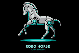 draw unique iron horse logo for your brand