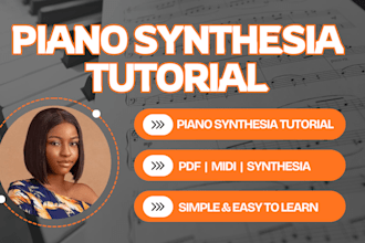 simple synthesia piano tutorial, piano transcription, sheet, midi for your song