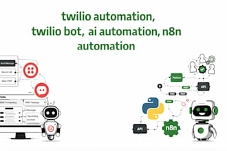 develop twilio automation with twilio bot send bulk SMS, calls, mail autorespond
