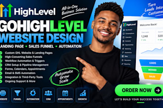 build gohighlevel website design, ghl landing page sales funnel, ghl automation
