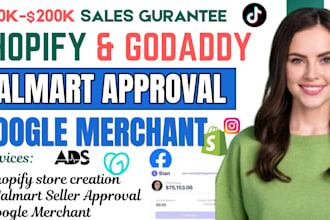 create shopify store godaddy for google merchant walmart seller central setup