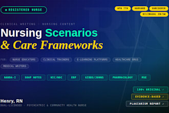 write nursing clinical scenarios care frameworks and practice case content