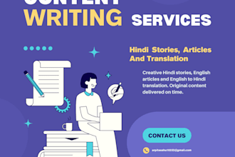 write engaging hindi and english stories and articles