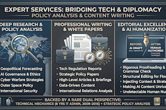 research and write on tech and geopolitics