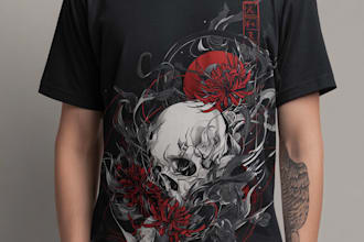 design japanese t shirt illustration