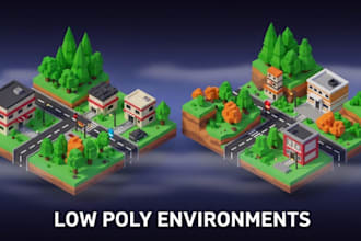 create retro n64 ps1 ps2 psx low poly 3d environments and buildings for game