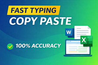 copy paste work, typing and PDF to word conversion
