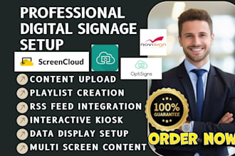 install and setup digital signage CRM software and billboard ad display screens
